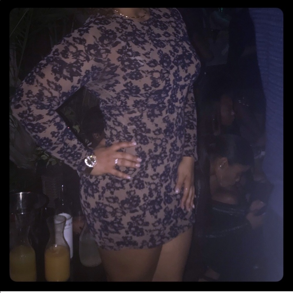 Nude and blue Windsor dress